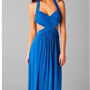 NWT- BCBG Maxazria Jordana Blue Cutout Gown M